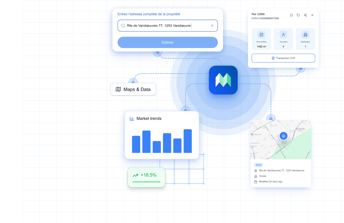 Vue cartographique des données immobilières de Genève