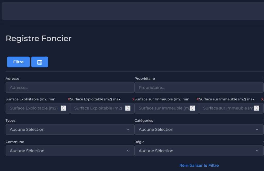 registrefoncier.com - Dashboard